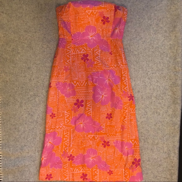 Lilly Pulitzer Sneaky Tiki Strapless Dress - Picture 1 of 9